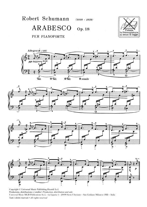 Arabesco Op. 1 8 - Per Pianoforte - pro klavír